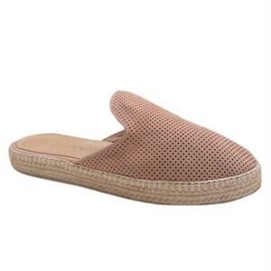 KAANAS Blush Pink Beige Espadrilles Mules Slide Slip On Woven Sandals Shoes Sz 6